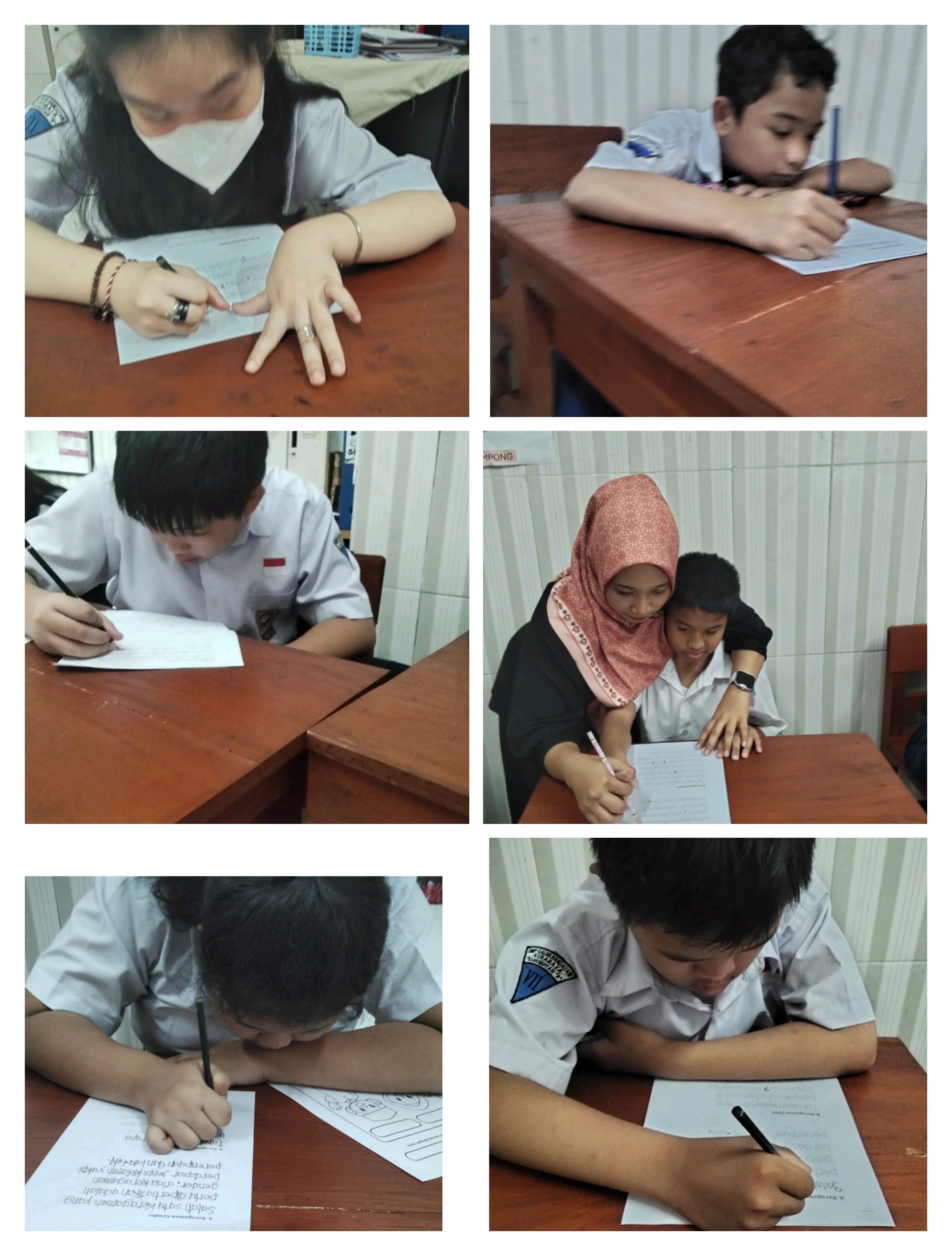 <p>Berdoa,,, mendampingi anak" kelas 7 saat belaja...