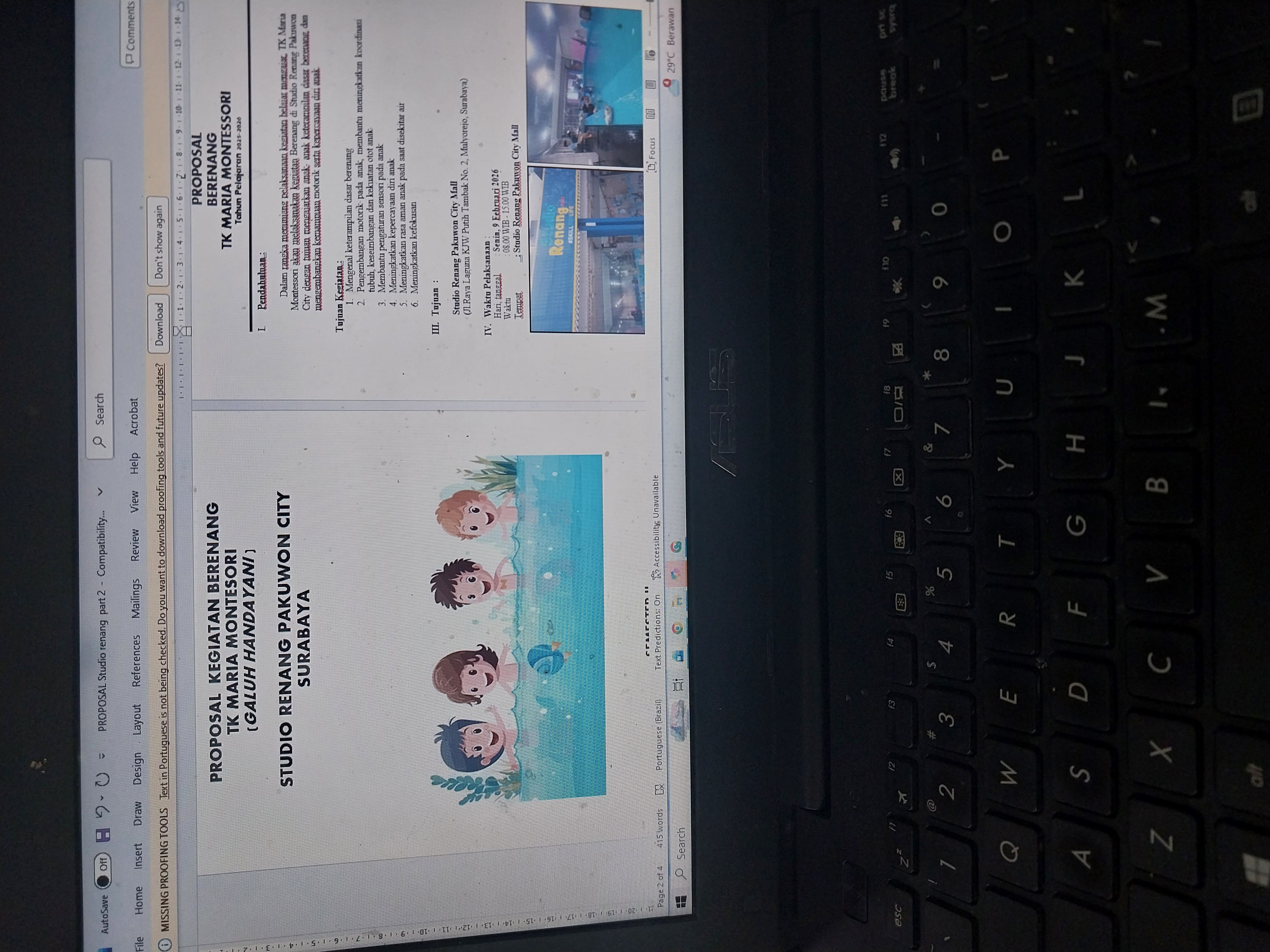 <p>Membuat Proposal Kegiatan berenang  untuk bulan...