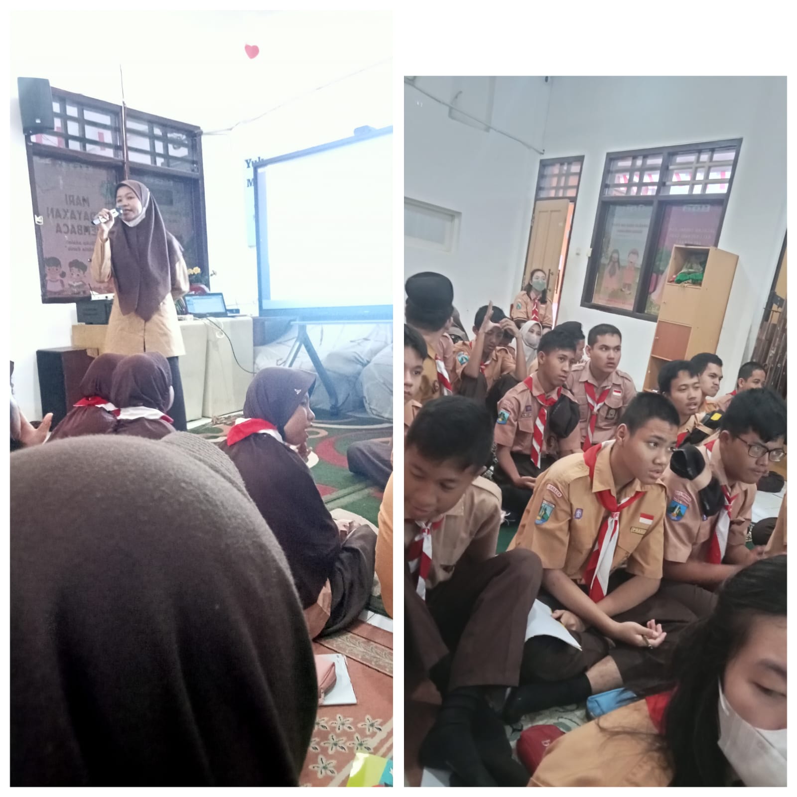 <p>Mendampingi kegiatan ekstrakurikuler pramuka SM...