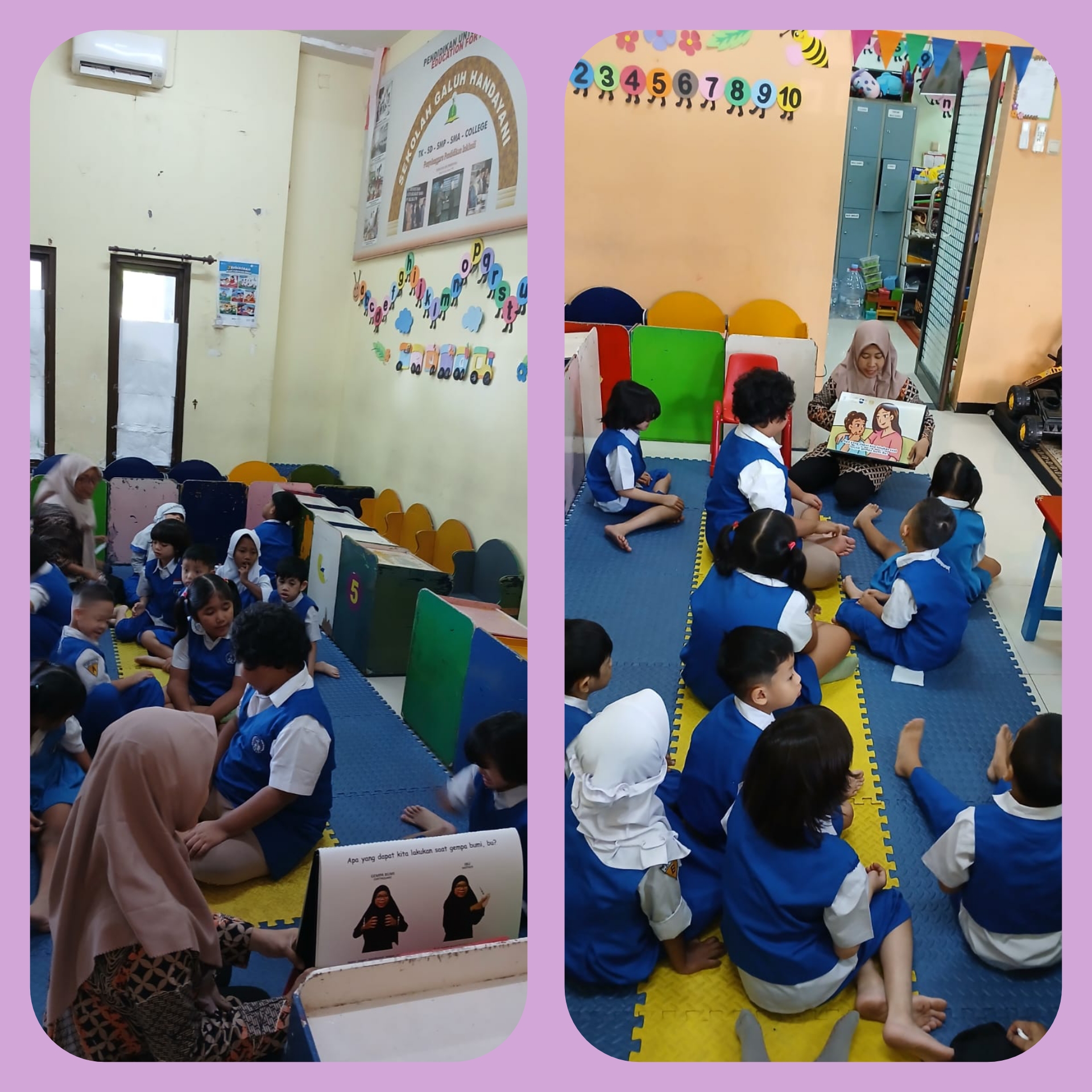 <p>Mendengarkan cerita / bercerita "Kiki sigap gem...