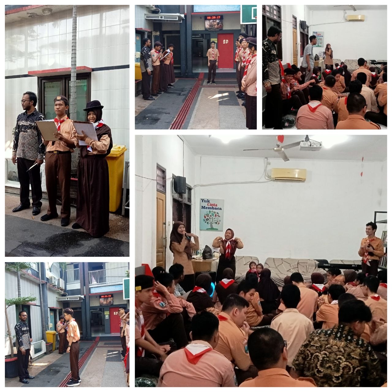 <p>Mendampingi kegiatan pramuka </p>
