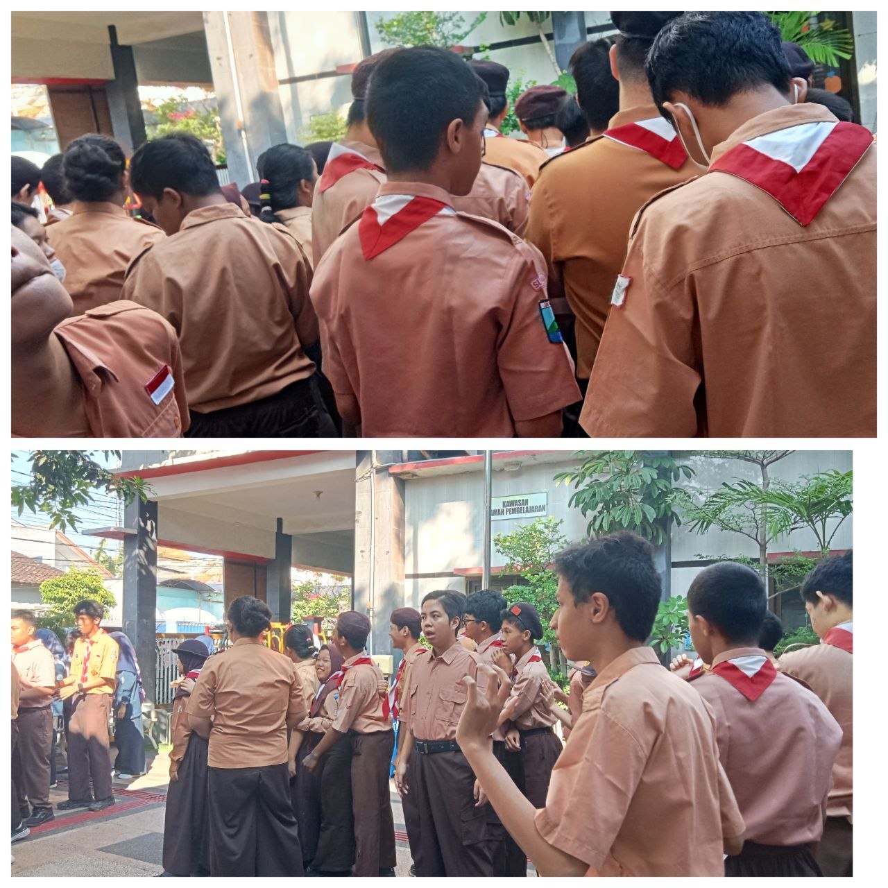 <p>Mendampingi kegiatan apel pagi </p>