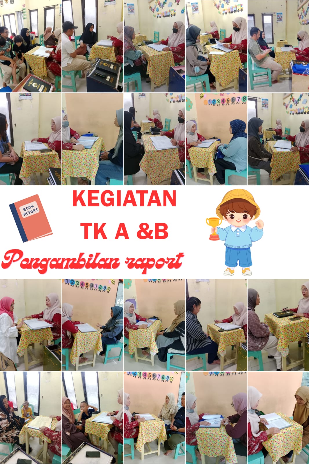 <p>Pembagian rapot (hasil perkembangan anak)</p>
