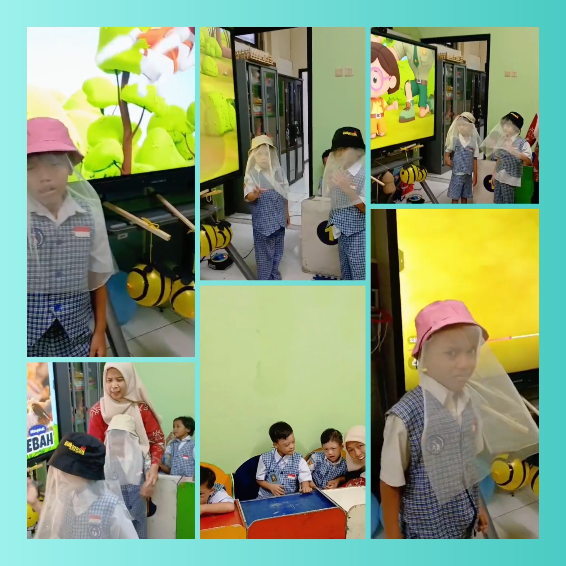 <p>Mendengarkan cerita dan praktek</p>