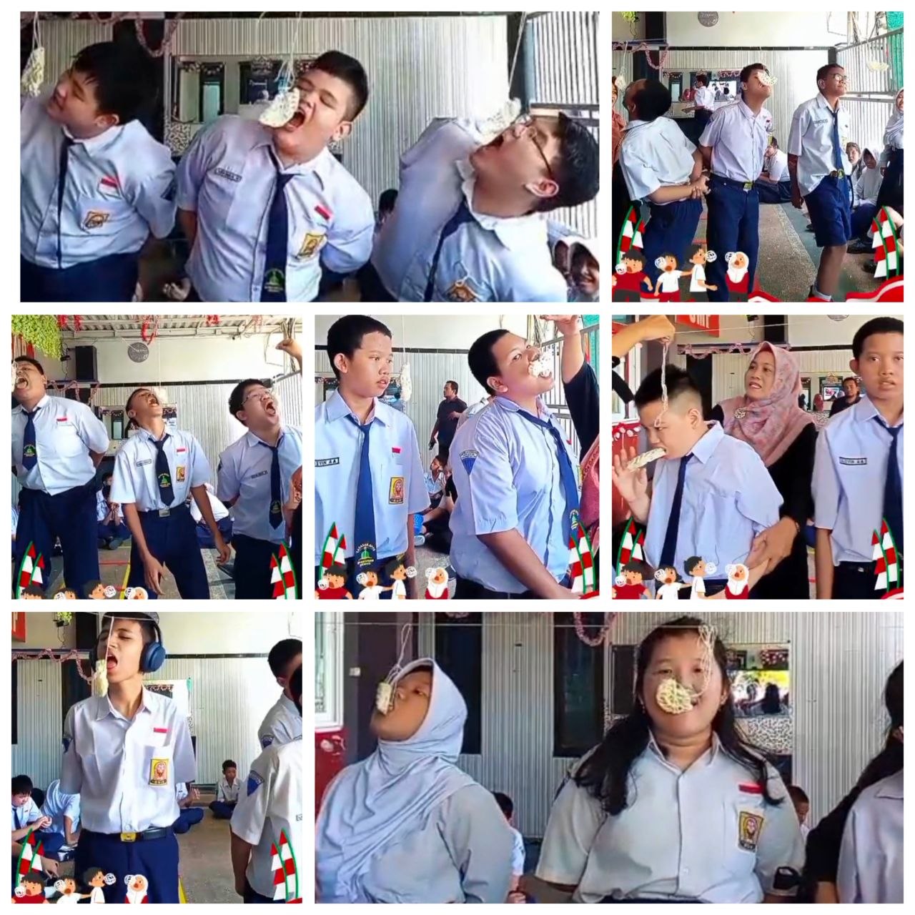 <p>Membersamai lomba makan kerupuk </p>