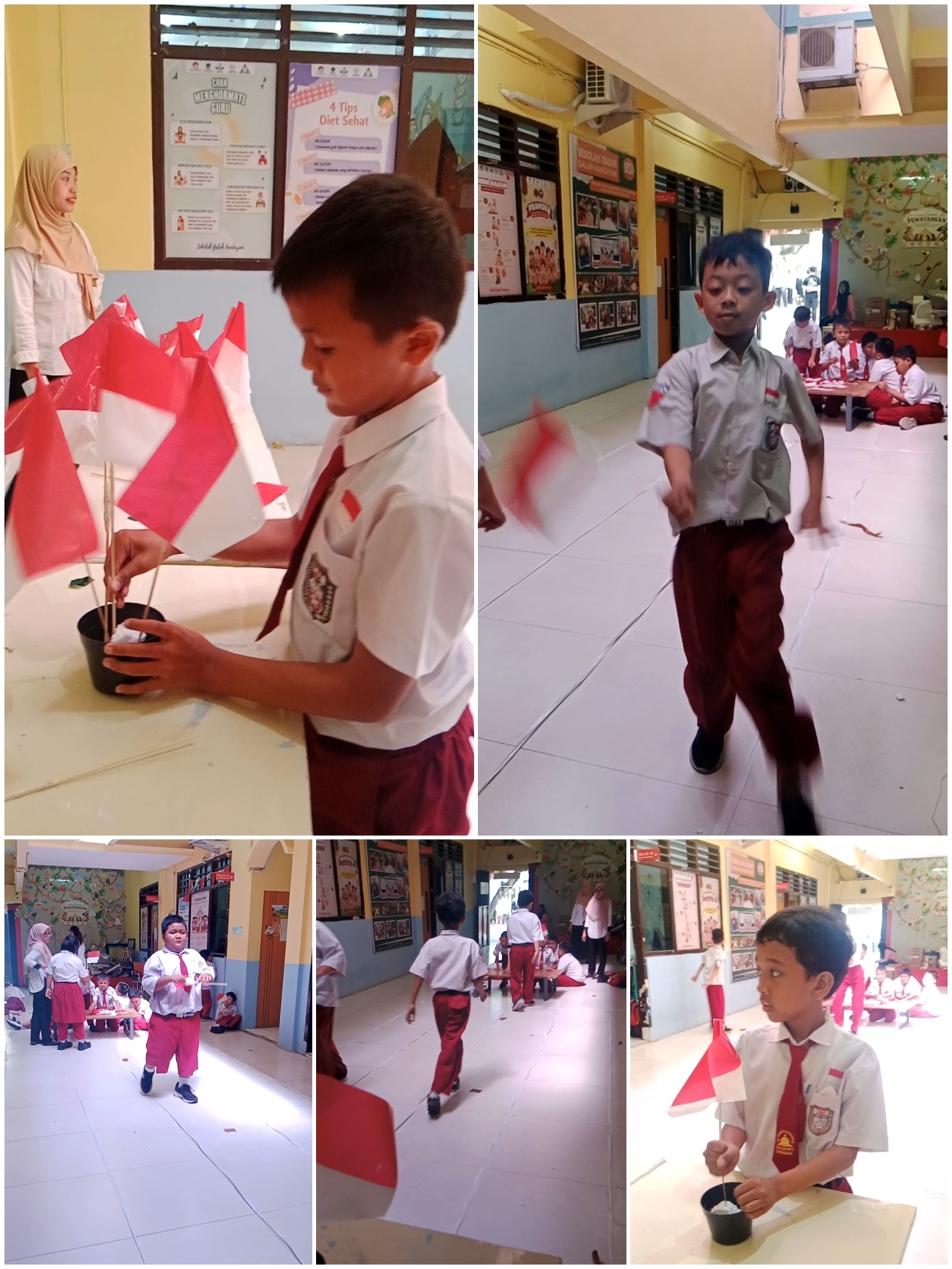 <p>Lomba Agustusan </p><p>- lari bendera </p>