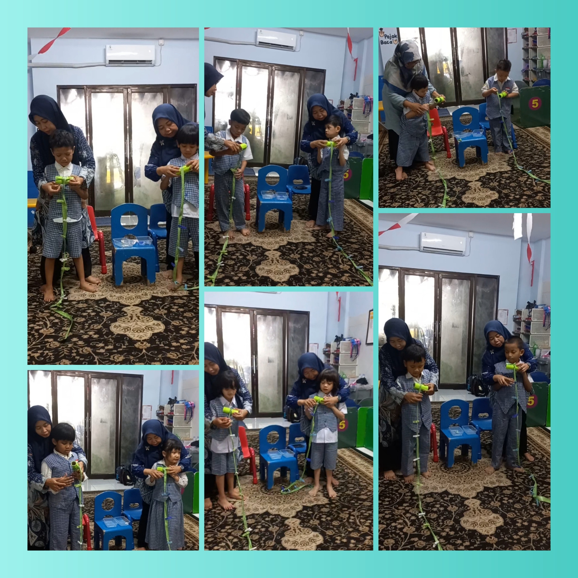<p>Lomba menggulung tali dan mengambil jepit</p>