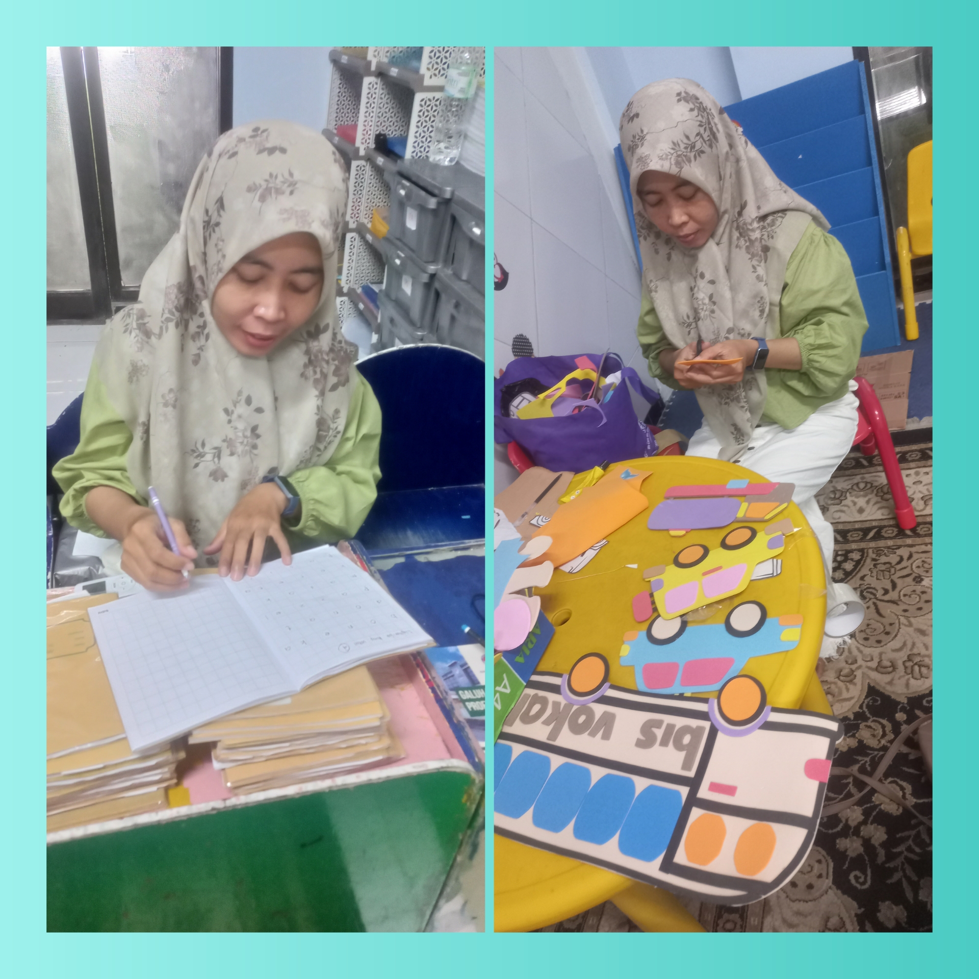 <p>Membuat PR, menyiapkan kegiatan KMB, membuat al...