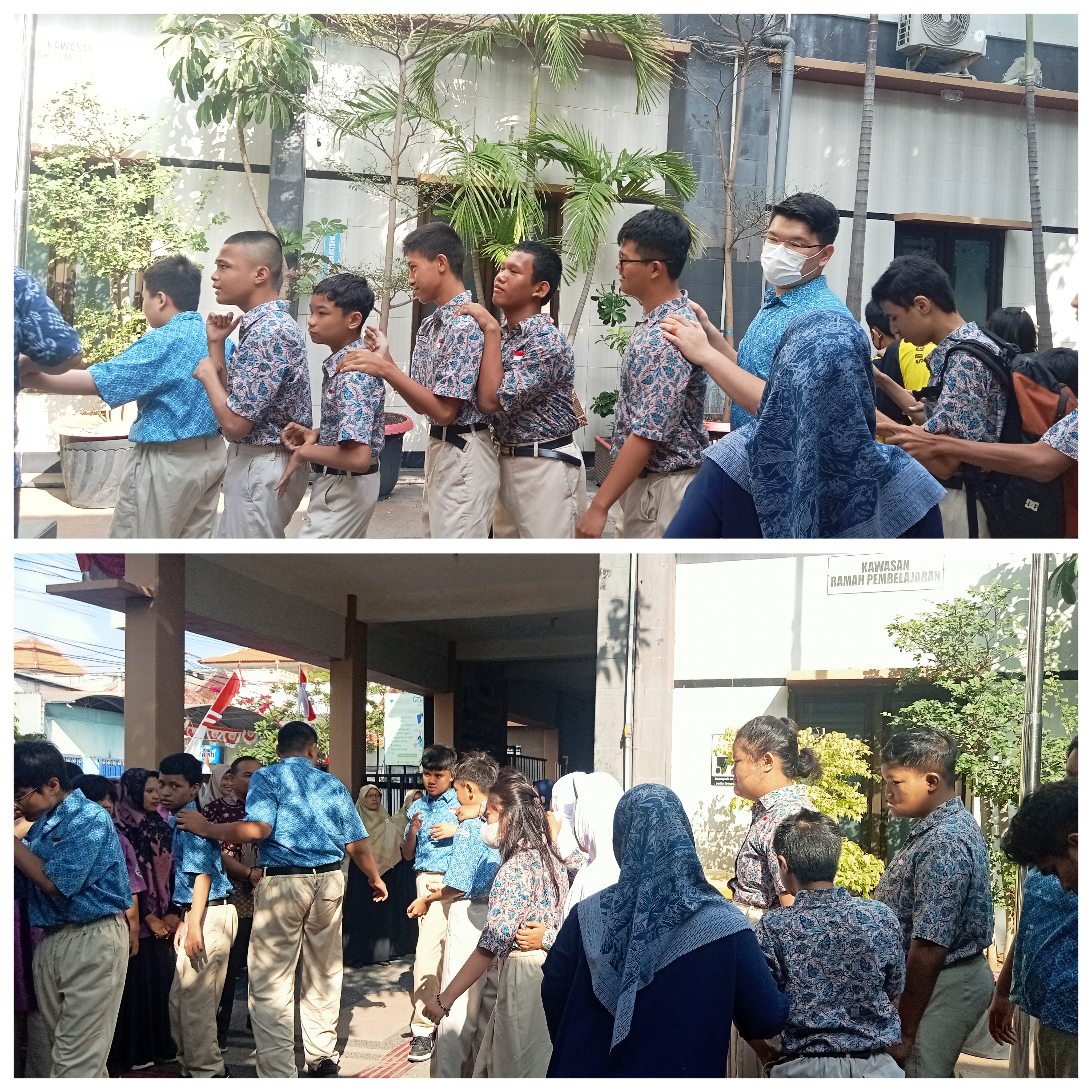 <p>Mendampingi kegiatan apel pagi </p>