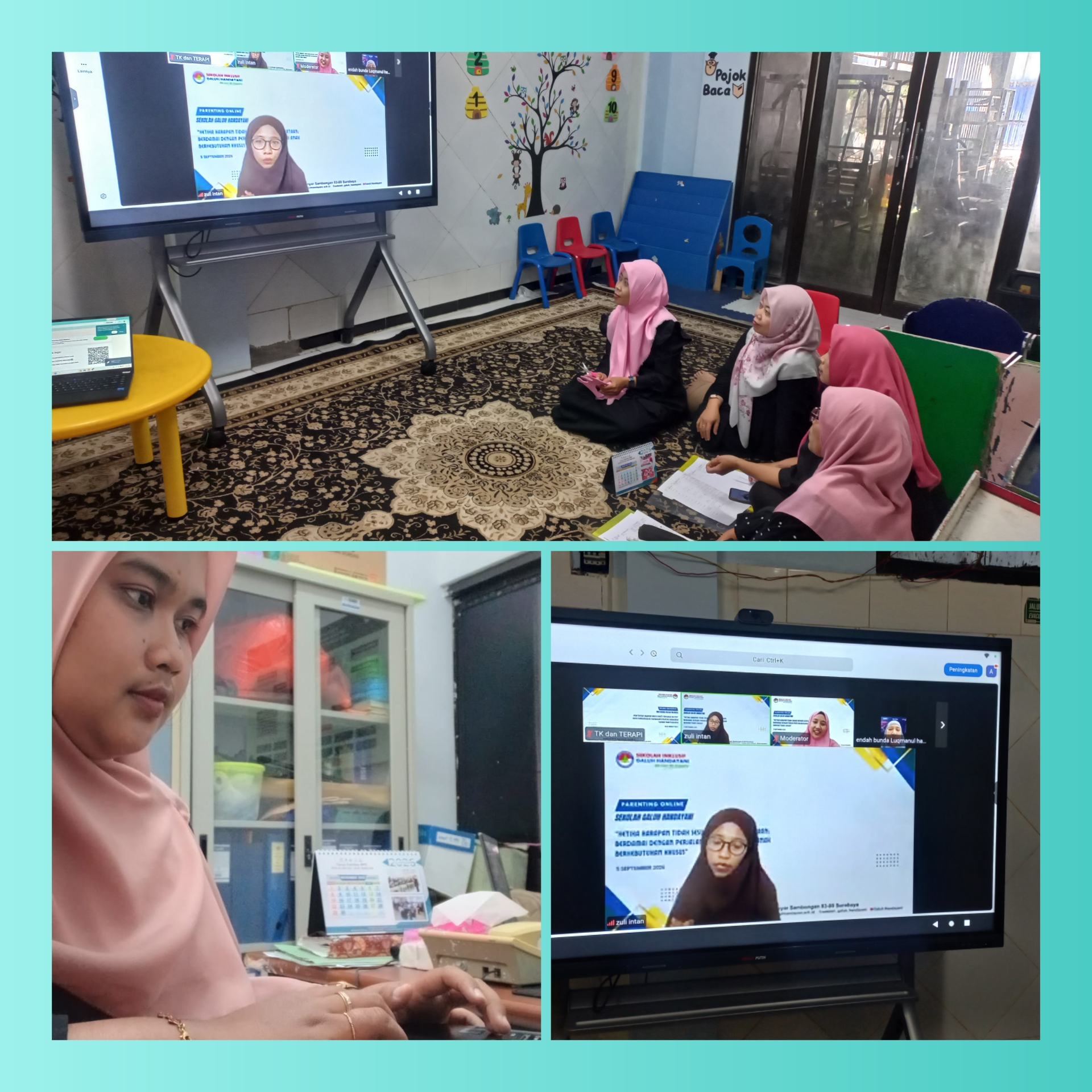 <p>Mengikuti Parenting online dan membuat alat med...