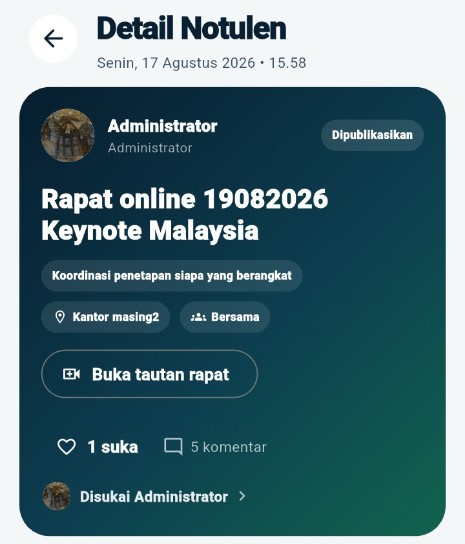 <p>Rapat dengan Pimpinan manajemen</p>