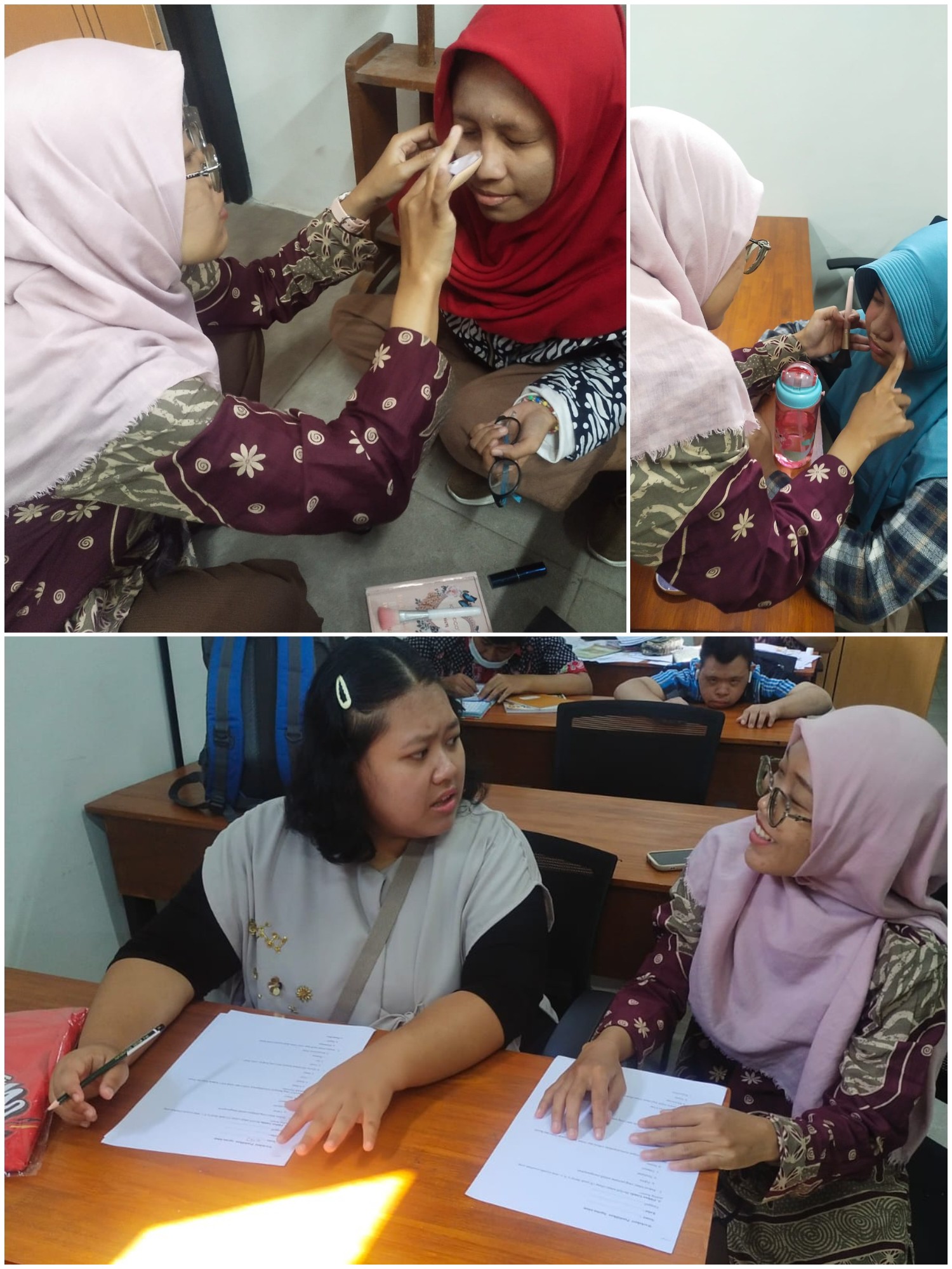 <p>Mendampingi rizka mengerjakan worksheet agama i...