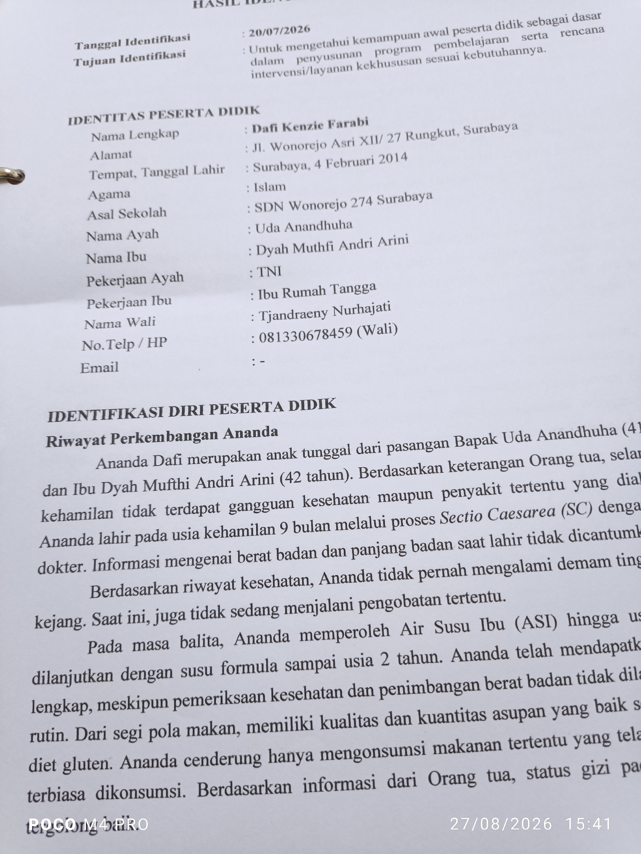 <p>Memanggil walimurid memberikan hasil asesment a...