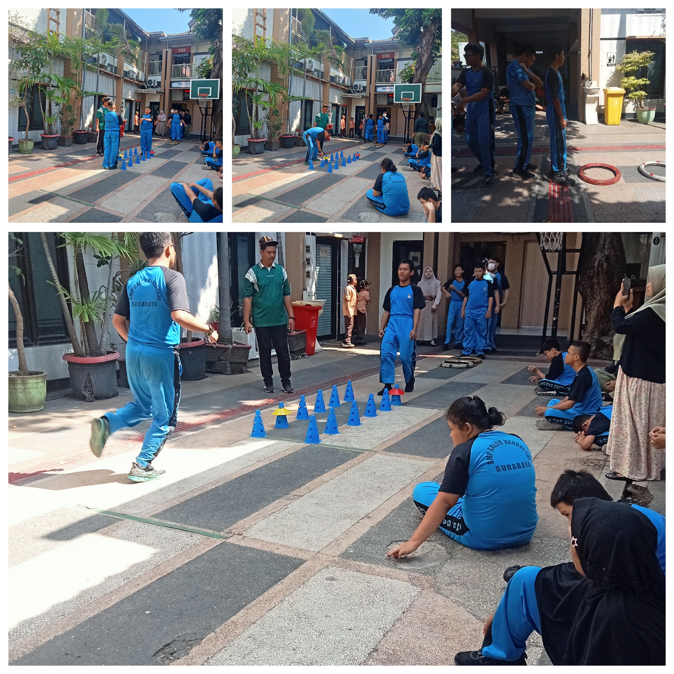 <p>Mendampingi kegiatan PJOK&nbsp;</p>