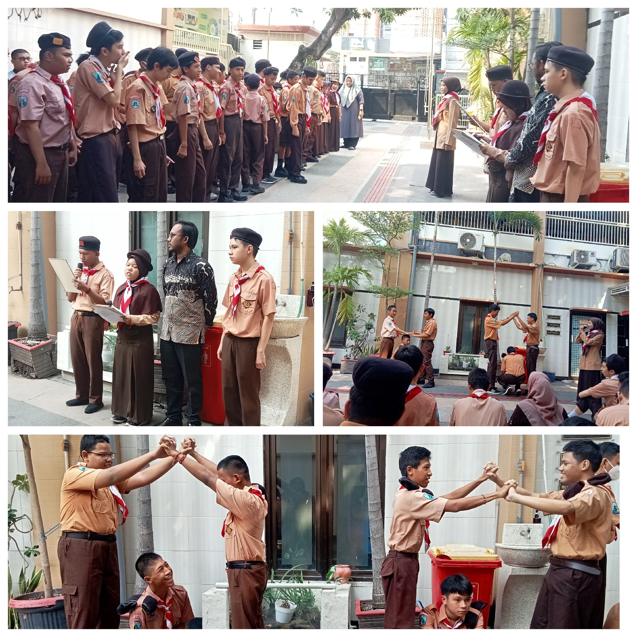 <p>Mendampingi kegiatan pramuka</p>