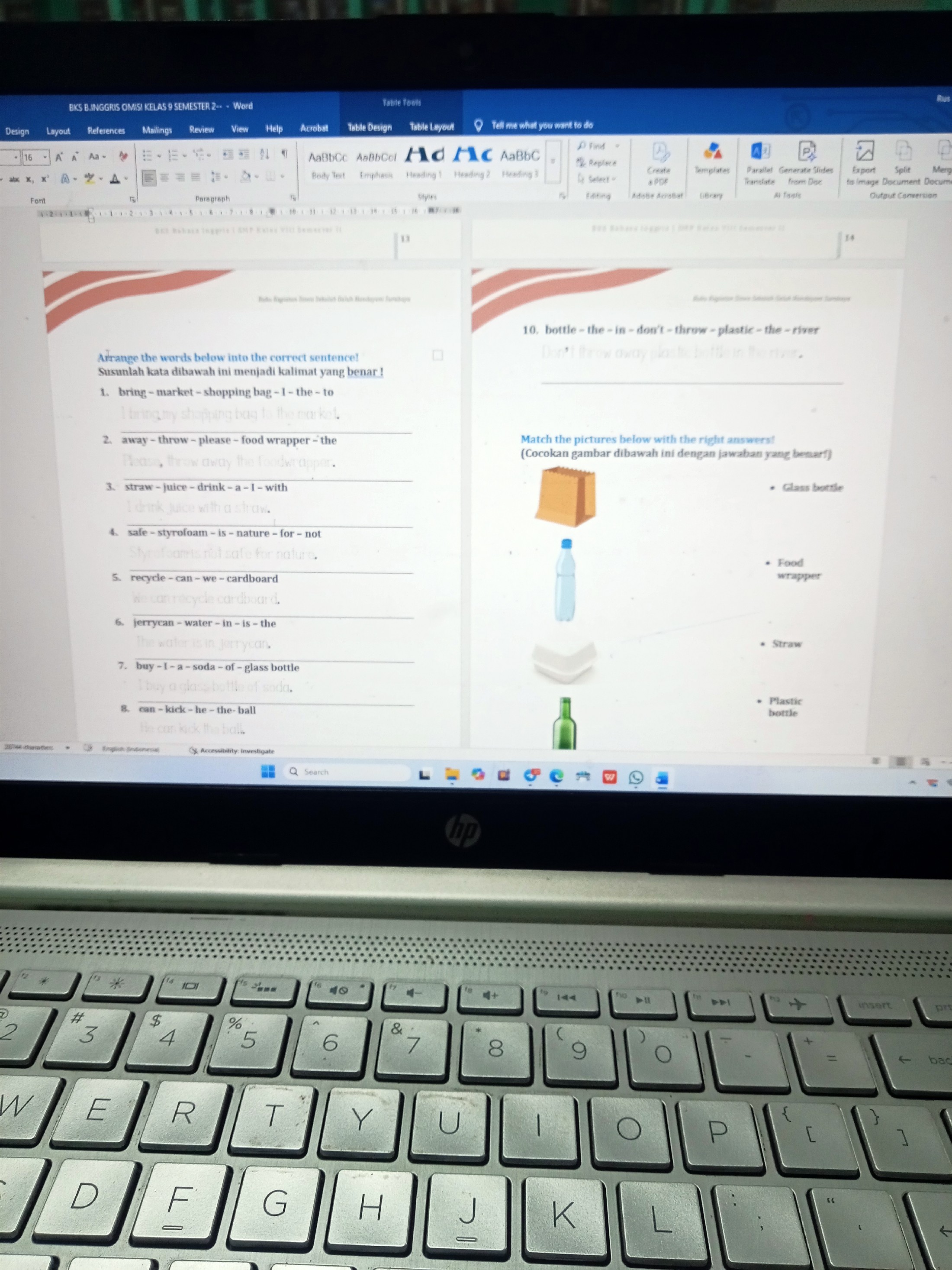 <p>Mengerjakan BKS Bahasa Inggris kelas 9</p>