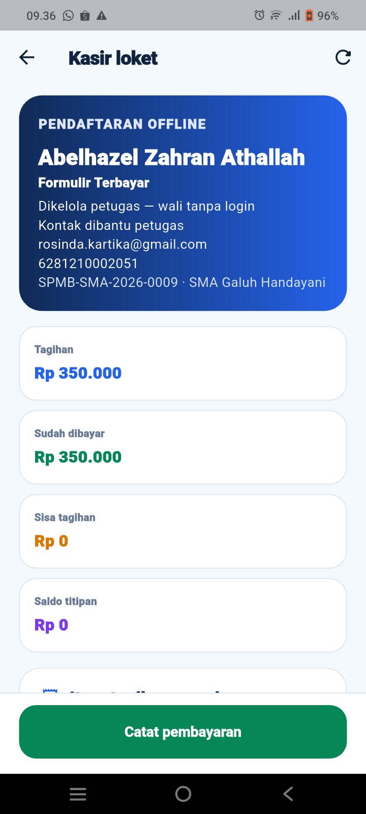 <p>Pelaksanaan SPMB Online SMA a.n Abelhazel bersa...