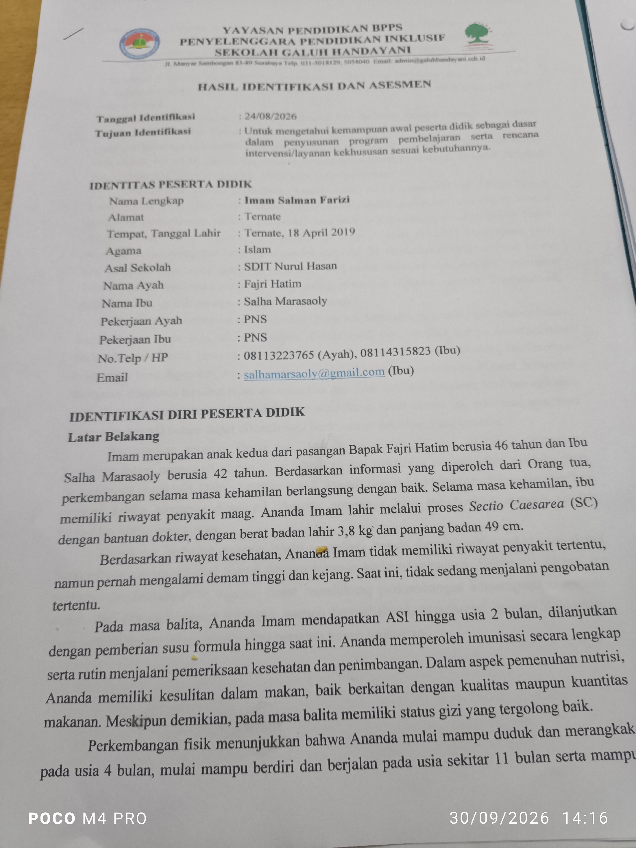 <p>Memanggil walimurid untuk menjelaskan hasil ase...