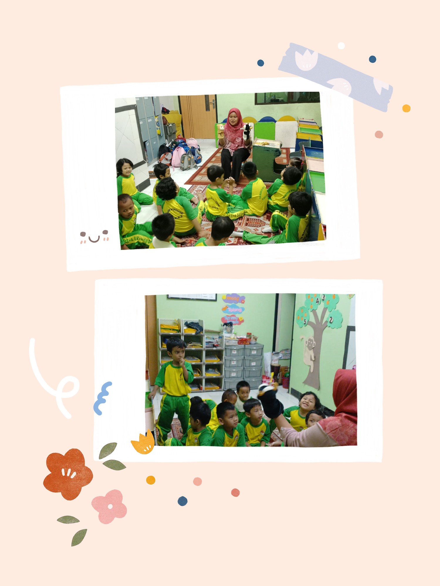 <p>Pendampingan anak saat mendengarkan cerita dari...