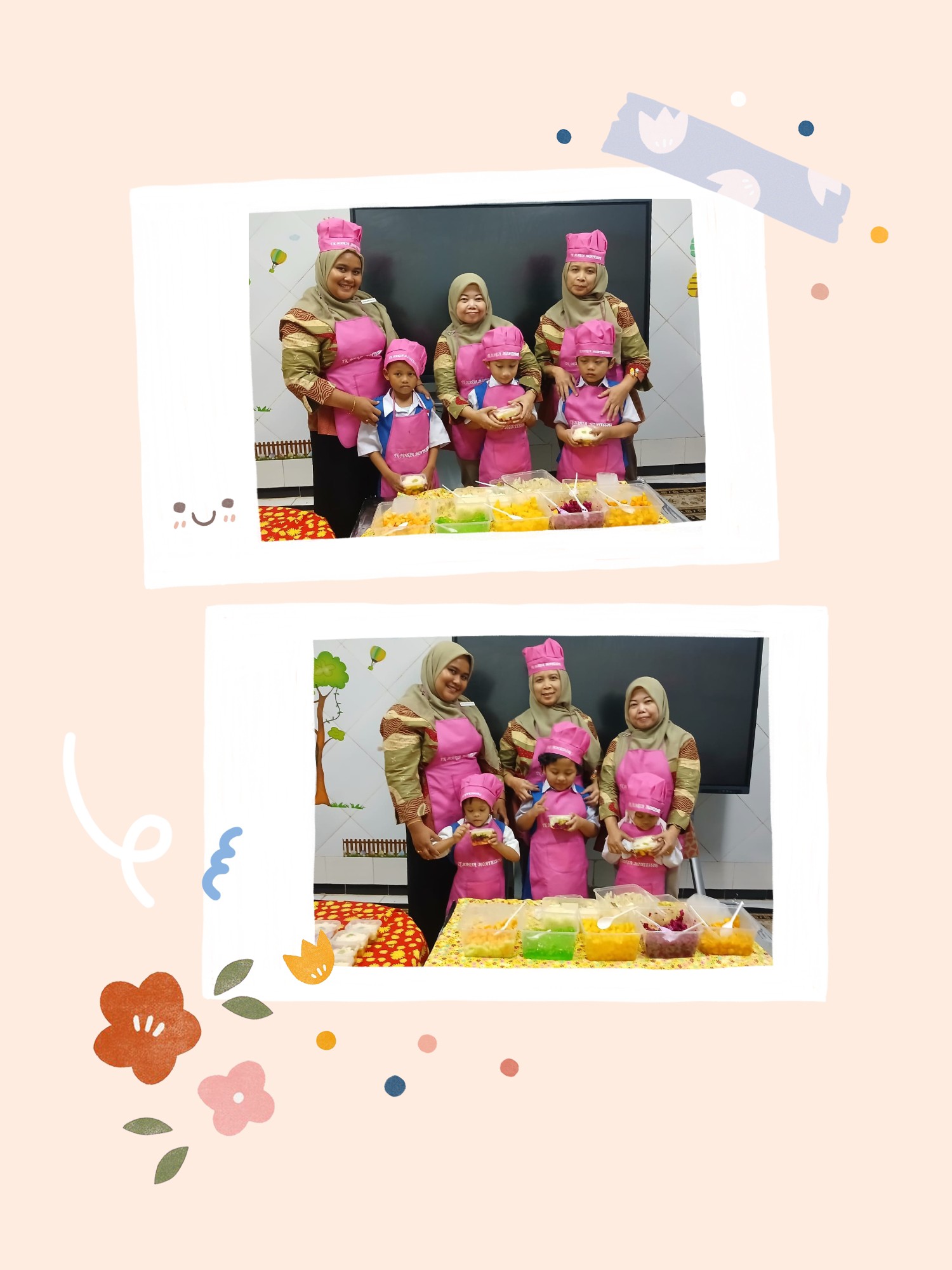 <p>Membantu kegiatan cooking class (salat buah)&nb...