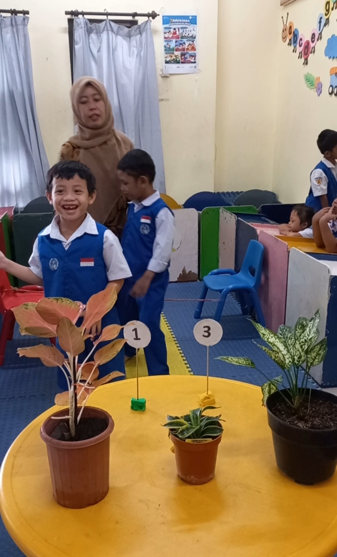 Lompat tali dan menghitung tanaman