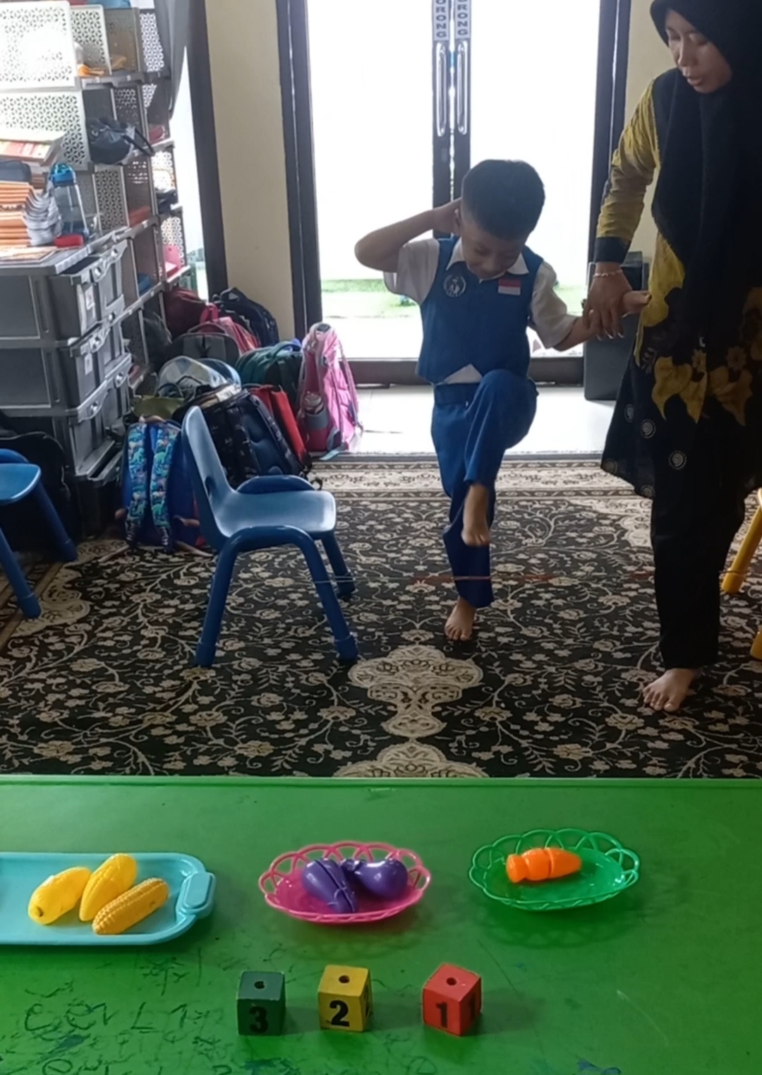 Melompat dan menghitung sayuran