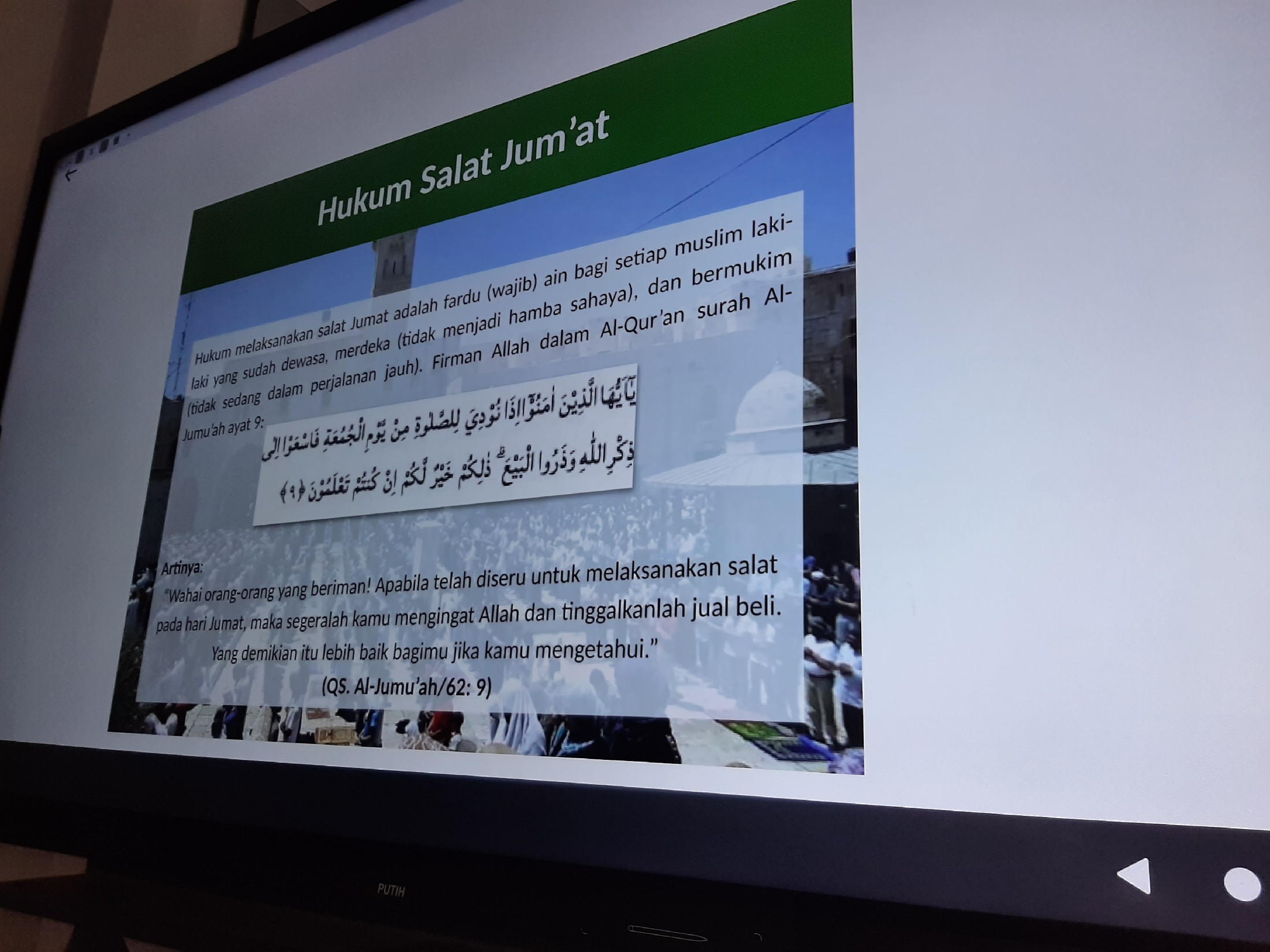 <p>Sholat jumat</p>