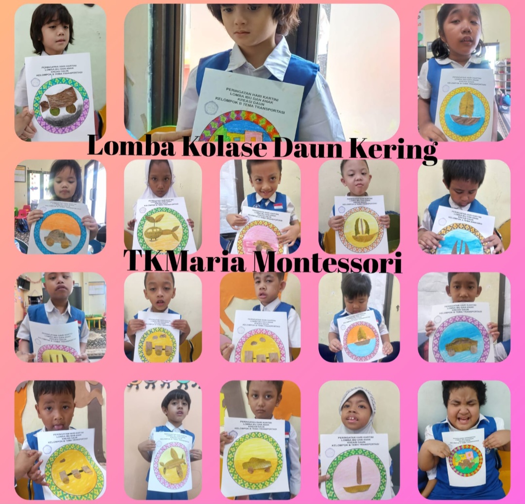 <p>Mengikuti kegiatan lomba Kolase Daun Kering dari IGTKI di kelas (TK Maria Montessori)</p>