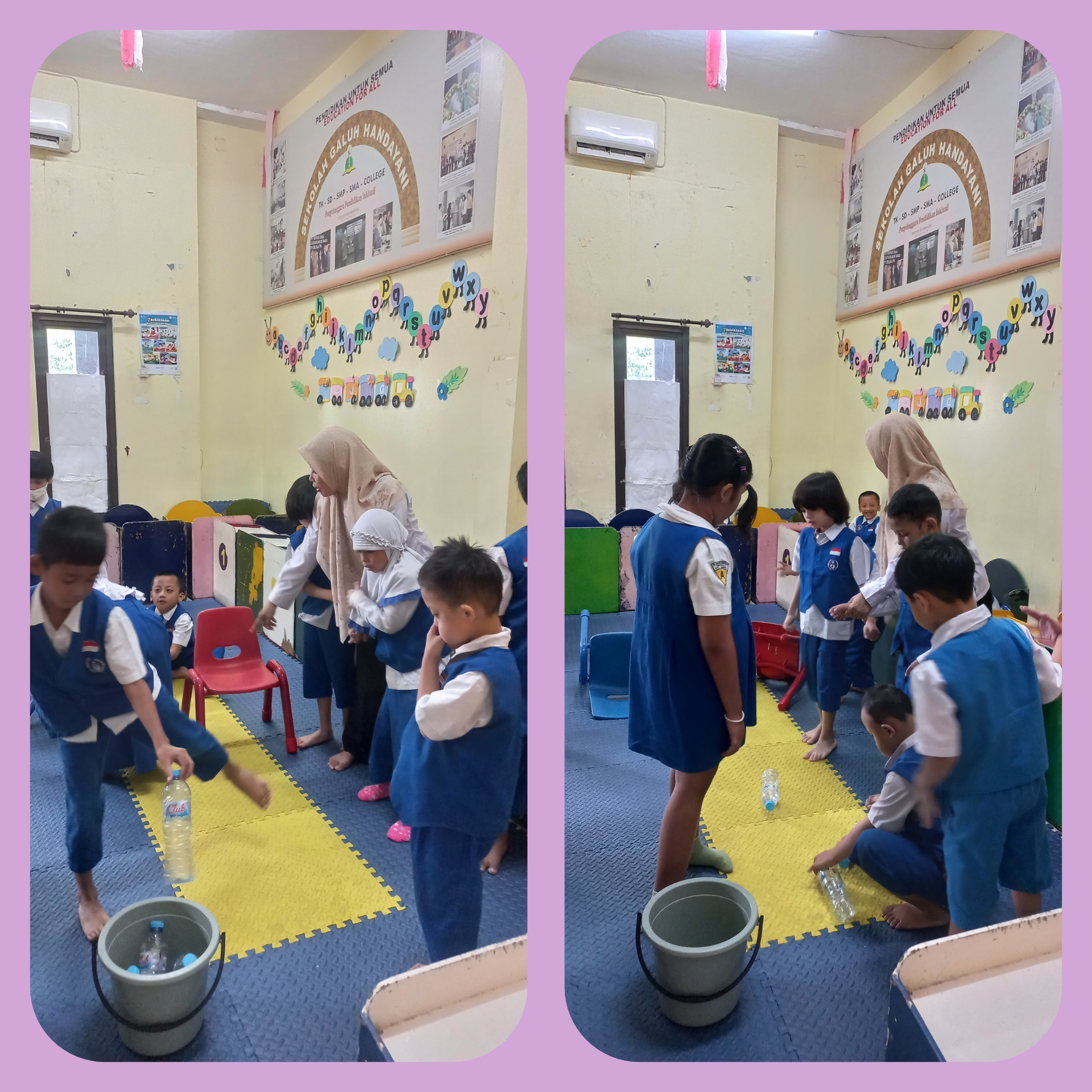 <p>Merapikan kelas</p>