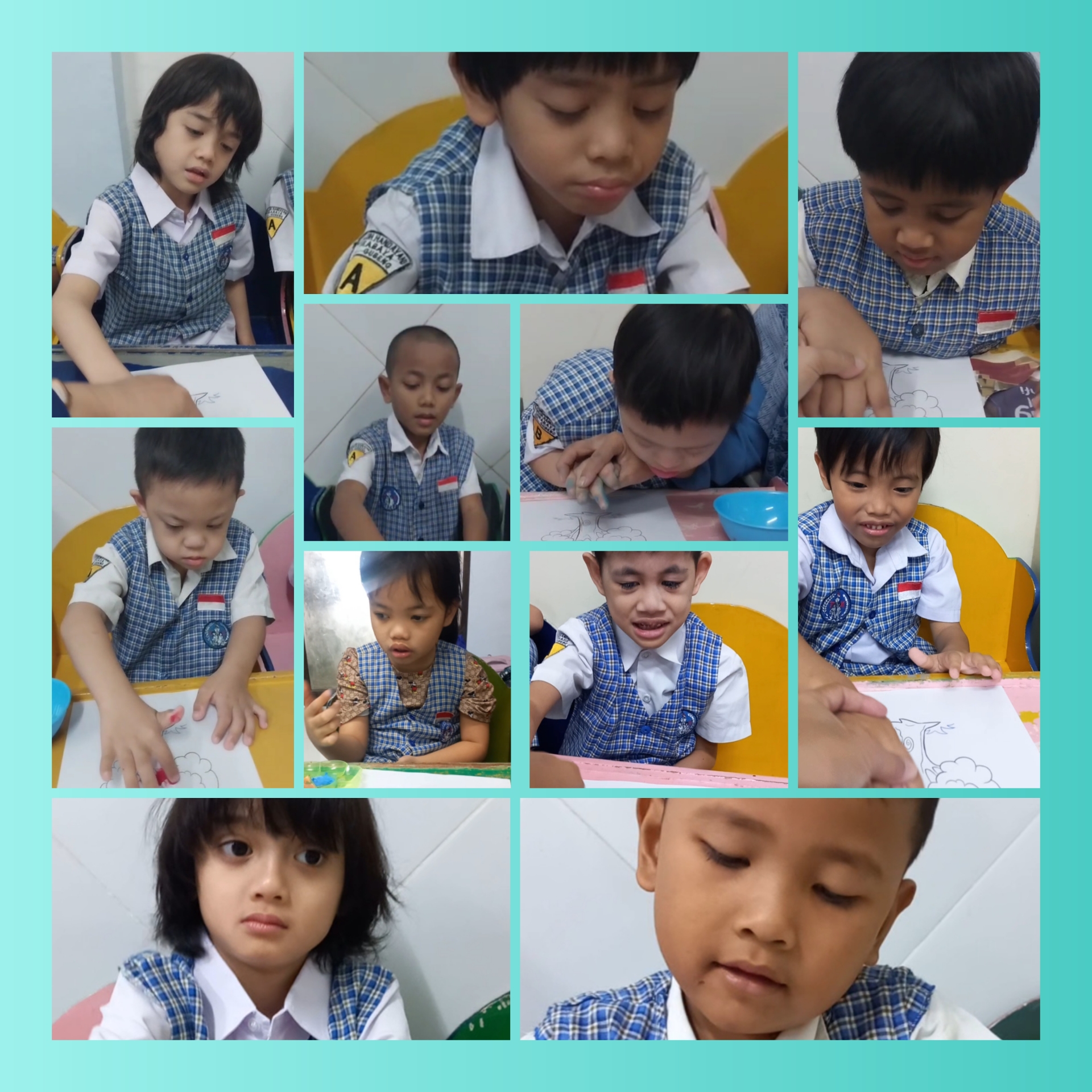 <p>Finger painting</p>