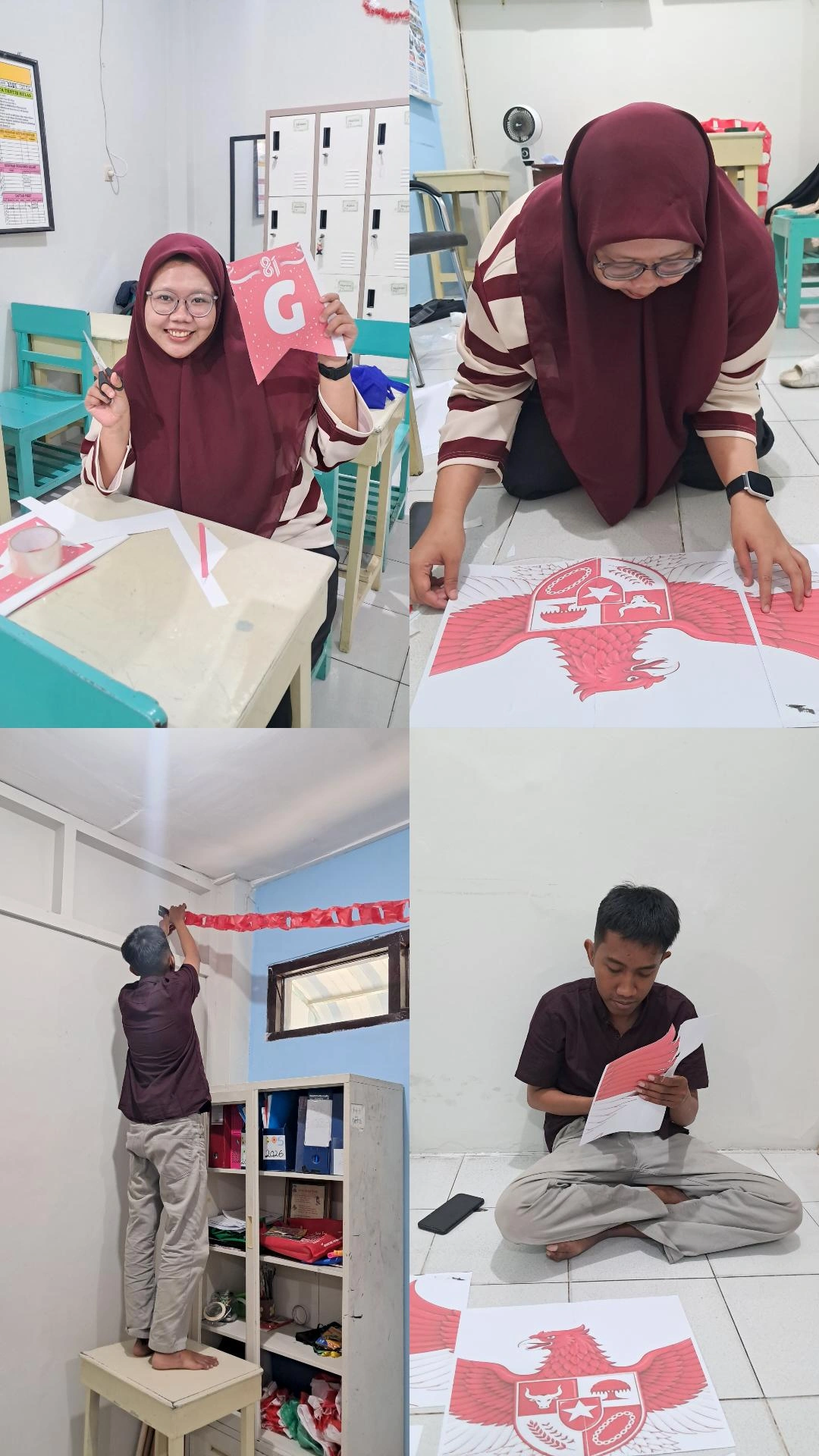 <p>piket menghias kelas</p>