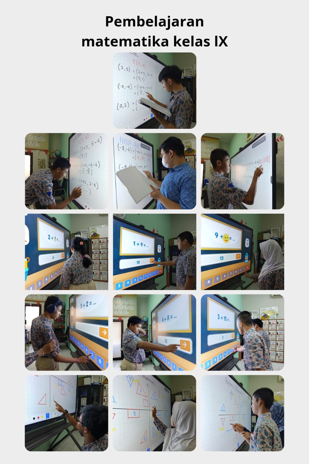 <p>Refleksi bangun datar dan Operasi hitung bilangan belasan </p>