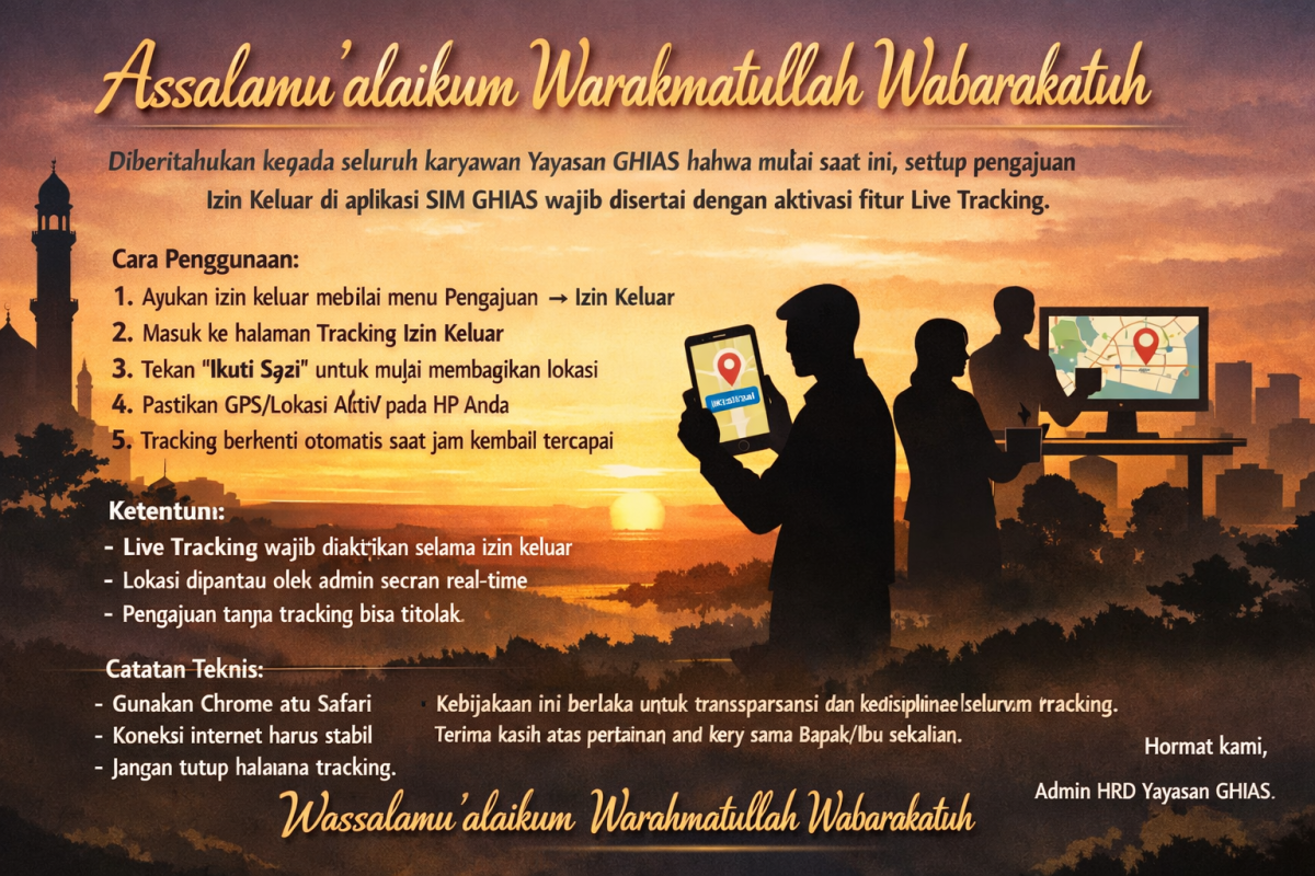 Kewajiban Aktivasi Live Tracking Saat Izin Keluar